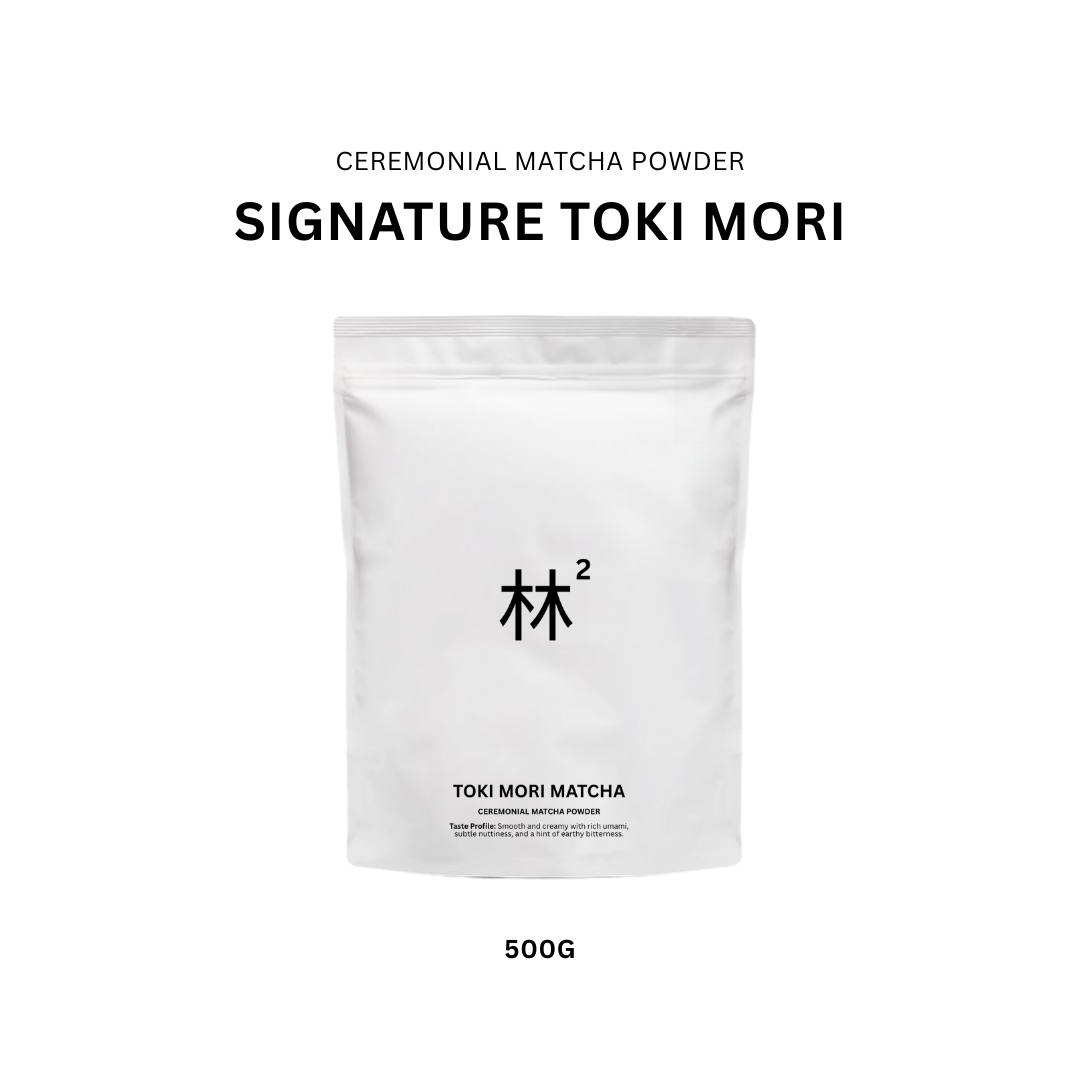 Toki Mori Signature Matcha 500g – Premium ceremonial grade matcha with smooth and creamy profile, ideal for whisking and traditional tea preparation, sold in Singapore